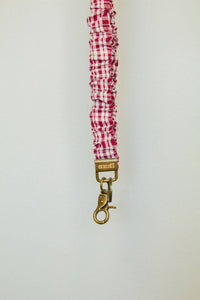 Maroon Checked Lanyard