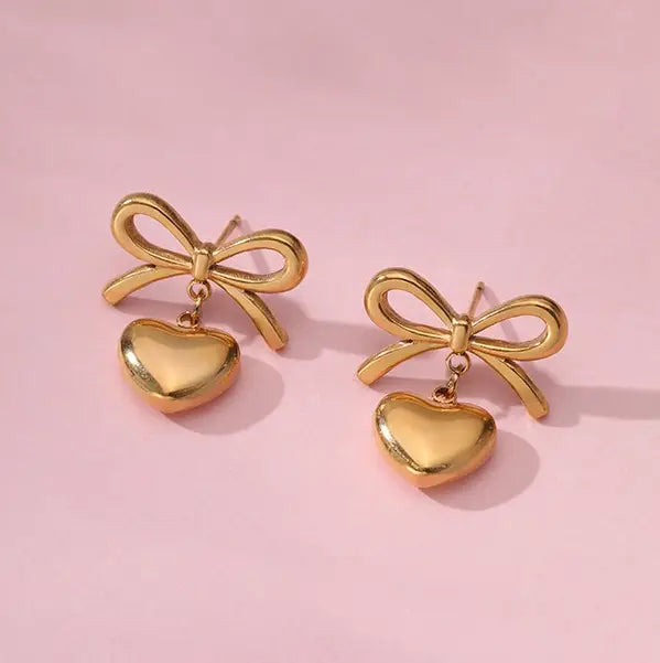 Josslyn Bow Heart Earrings