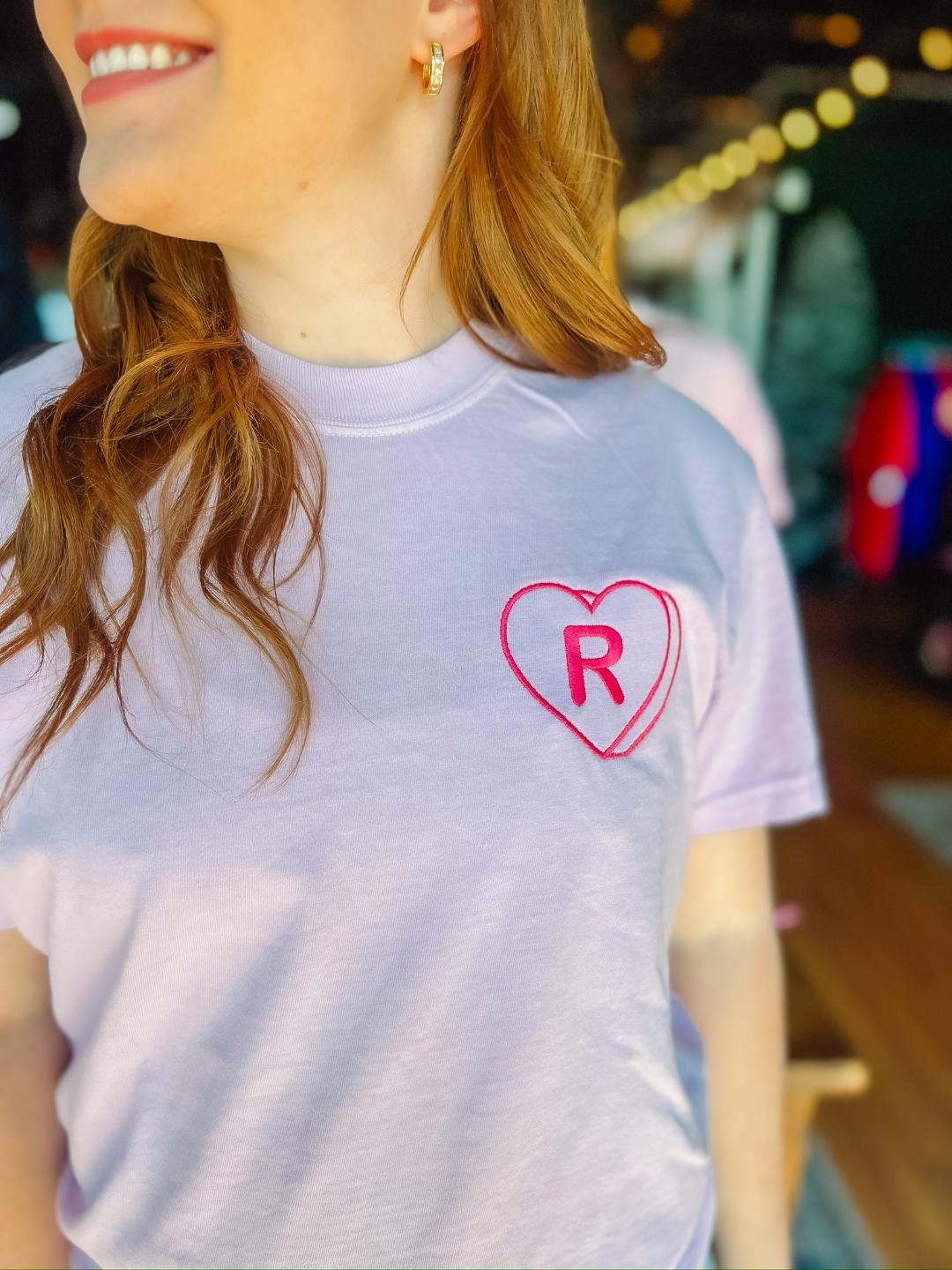 Heart Monogram Comfort Color Tee